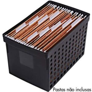 Arquivo Médio Vazado Preto para Pasta Suspensa - Ordene