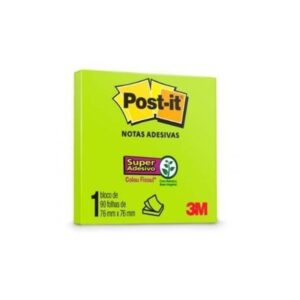 Bloco Post-it 654 (76x76) Verde Ácido 90  folhas  - 3M