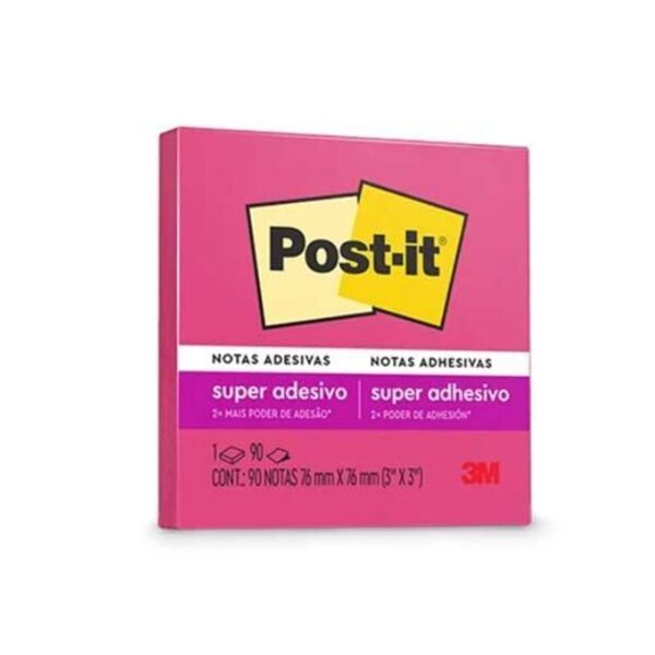 Bloco Post-it 654 (76x76) Poder Rosa 90  folhas  - 3M