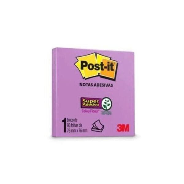 Bloco Post-it 654 (76x76) Lilás 90 folhas - 3M