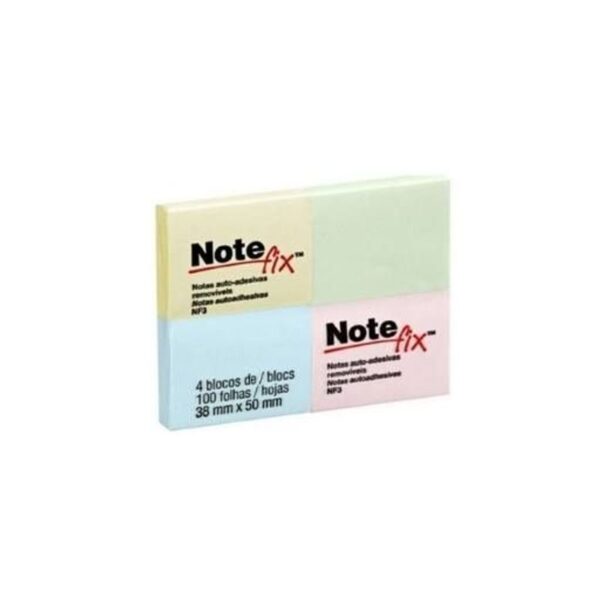 Bloco Notefix 38x50 4bl Cores 100  folhas  - 3M