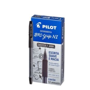 Caneta Esferográfica BPS-Grip 1.6 com 12 unidades Preta - Pilot