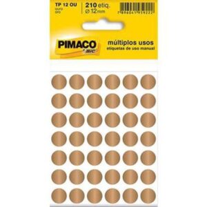 Etiqueta TP-12 Ouro com 210 Unidades - Pimaco