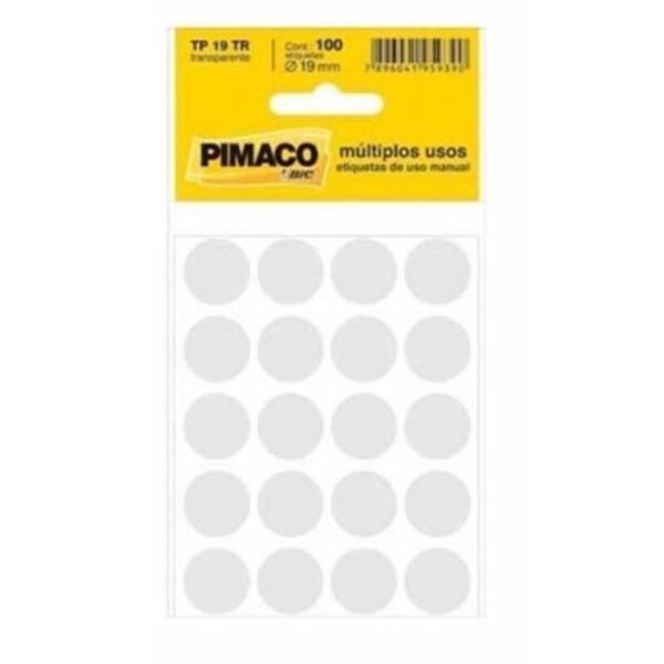 Etiqueta Tp-19 Transparente com 100 unidades - Pimaco