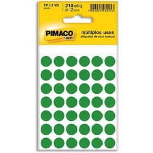 Etiqueta TP-12 Verde com 210 Unidades - Pimaco