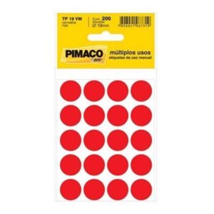 Etiqueta Tp-19 Vermelha com 200 unidades - Pimaco