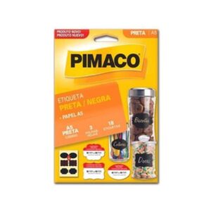 Etiqueta A5 Preta Lousa com Envelope de 3 Folhas - Pimaco
