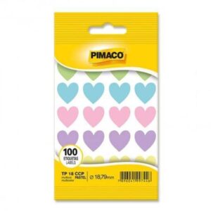 Etiqueta TP-19 Pastel Coração Multicolorido - Pimaco