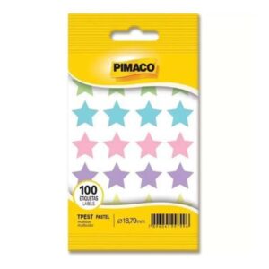 Etiqueta Estrela Pastel Multicolorida - Pimaco