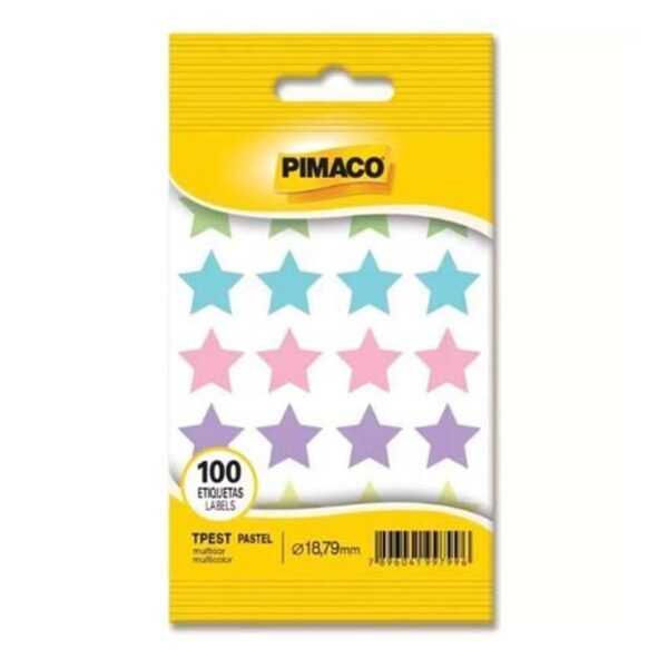 Etiqueta Estrela Pastel Multicolorida - Pimaco