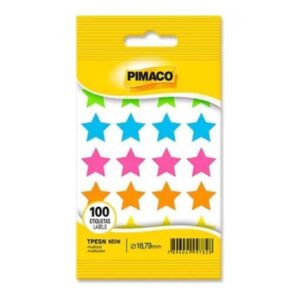 Etiqueta TP Estrela Neon Multicolorido - Pimaco