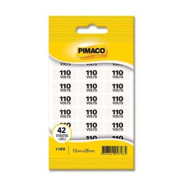 Etiqueta de Sinalização 110V 1,2x2,6cm com 2 Folhas - Pimaco