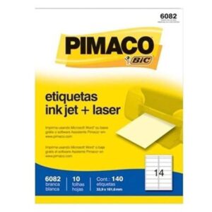 Etiqueta Laser 6082 com 140 Unidades - Pimaco