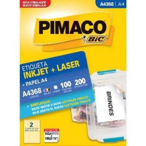 Etiqueta Laser A4368 com 200 Unidades - Pimaco