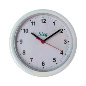 Relógio de Parede 28cm Plástico Redondo Branco - Sieg