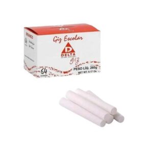 Giz Escolar Branco Comum com 64 Unidades - Delta
