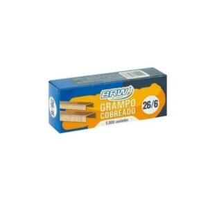 Grampo 26/6 Cobreado com 5000 unidades - Brw