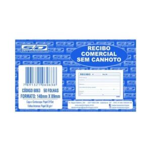 Recibo Comercial Sem Canhoto com 50 Folhas Tamoio