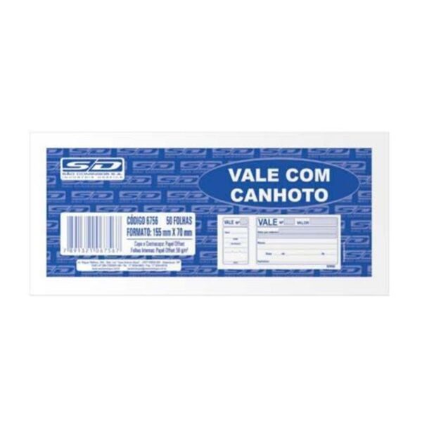 Vale com Canhoto 50 Folhas - São Domingos