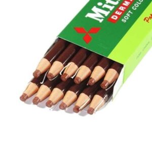 Lápis Dermatográfico com 12 unidades Marrom - Mitsubishi