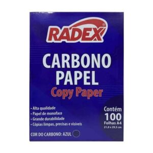 Papel Carbono Azul A4 com 100 Folhas - Radex