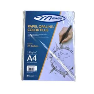 Papel Opaline A4 180g com 25 Folhas - Menno