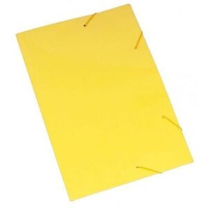 Pasta Plastificada com Aba e Elástico Amarela - Polycart