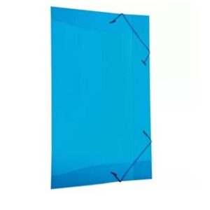 Pasta Transparente com Aba e Elástico Azul - Polibras