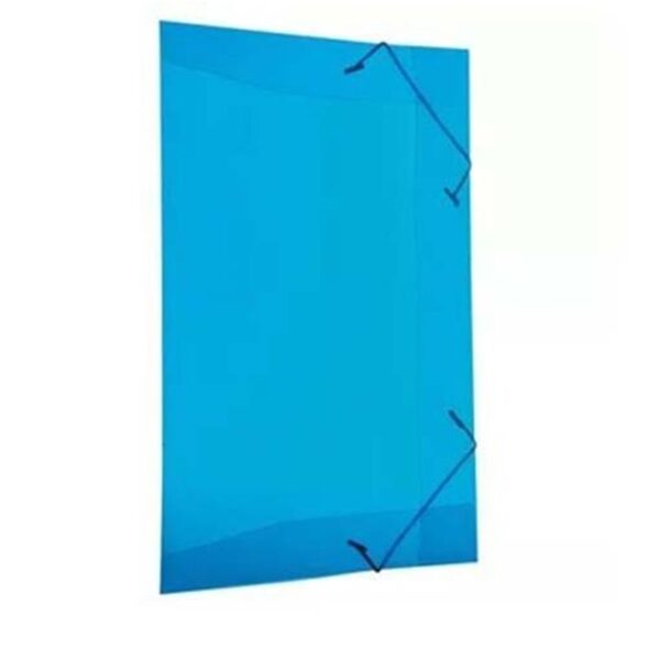Pasta Transparente com Aba e Elástico Azul - Polibras