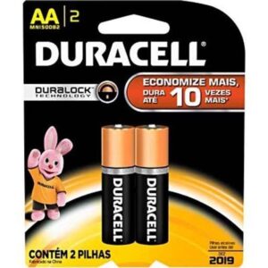 Pilha Alcalina Pequena AA com 2 Unidades - Duracell