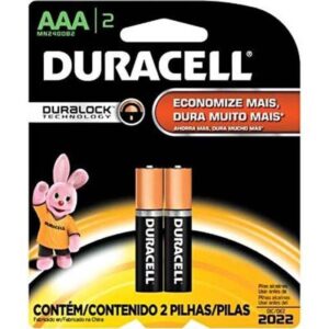Pilha Alcalina Palito AAA com 2 Unidades - Duracell