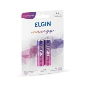 Pilha Recarregável AA 2700mAh com 2 Unidades - Elgin