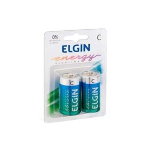 Pilha Alcalina Média C com 2 Unidades - Elgin