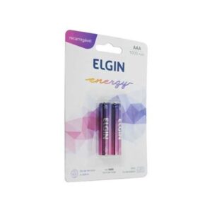Pilha Recarregável AAA 900mAh com 2 Unidades - Elgin