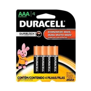 Pilha Alcalina Palito AAA com 4 Unidades - Duracell
