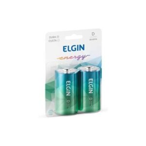 Pilha Alcalina Grande D com 2 Unidades - Elgin