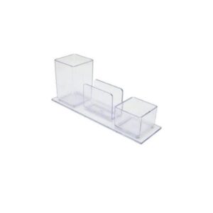 Trio Porta-Clips, Lápis, Lembrete Cristal - Acrimet
