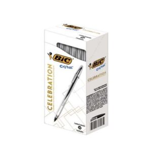 Caneta Esferográfica Cristal Podium Prata - 25 Unidades Bic