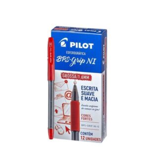 Caneta Esferográfica BPS-Grip 1.6 com 12 Vermelha - Pilot