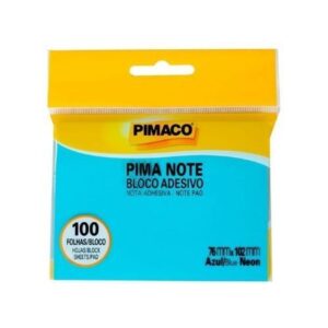 Bloco Adesivo Pimaco 76x102mm Azul Neon - 100 Folhas PIMACO