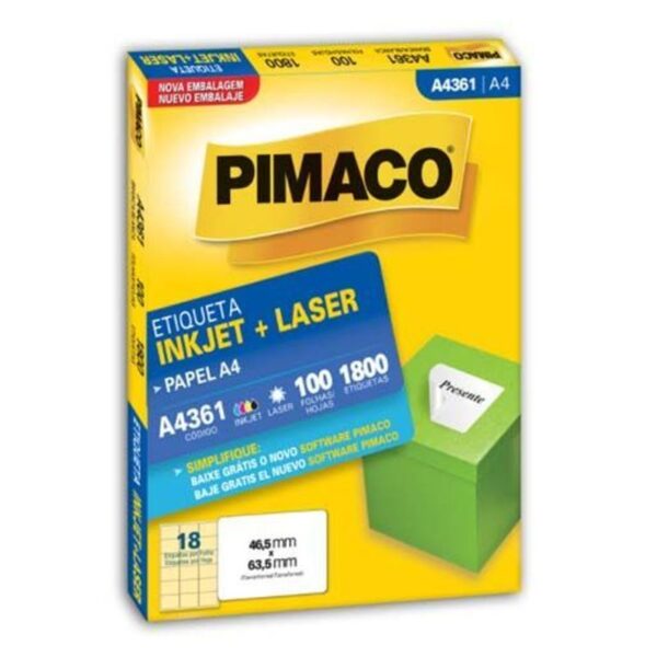 Etiqueta Laser A4361 com 1.800 - Pimaco