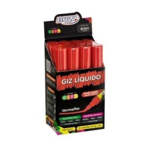 Giz Líquido 6mm Vermelho GZ622 - 12 Unidades - Brw
