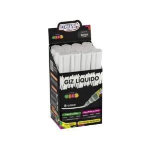 Giz Líquido 6mm Branco GZ617 - 12 Unidades - Brw