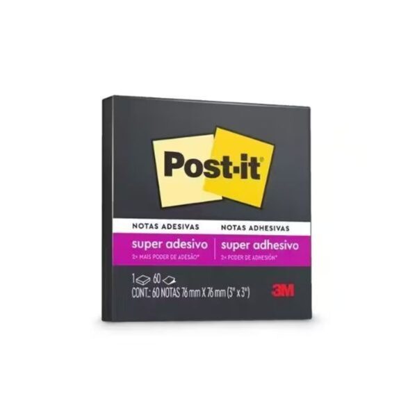 Bloco Post-it Preto Ônix 76x76mm 60 folhas - 3M