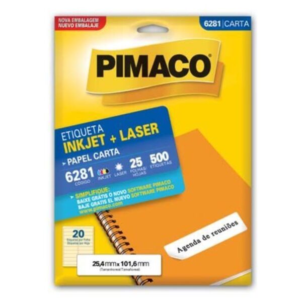 Etiqueta Laser 6281 com 500 Unidades - Pimaco