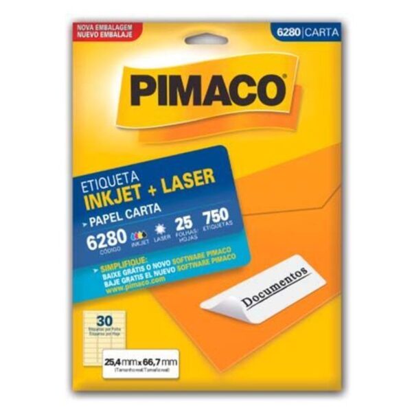 Etiqueta Laser 6280 com 750 Unidades - Pimaco