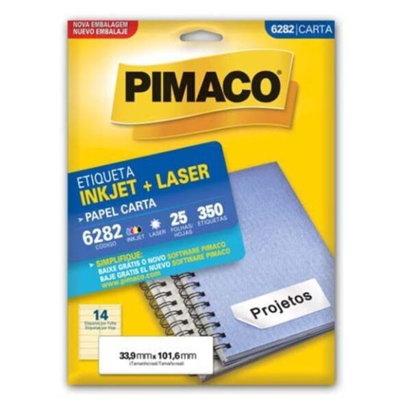Etiqueta Laser 6282 com 350 Unidades - Pimaco