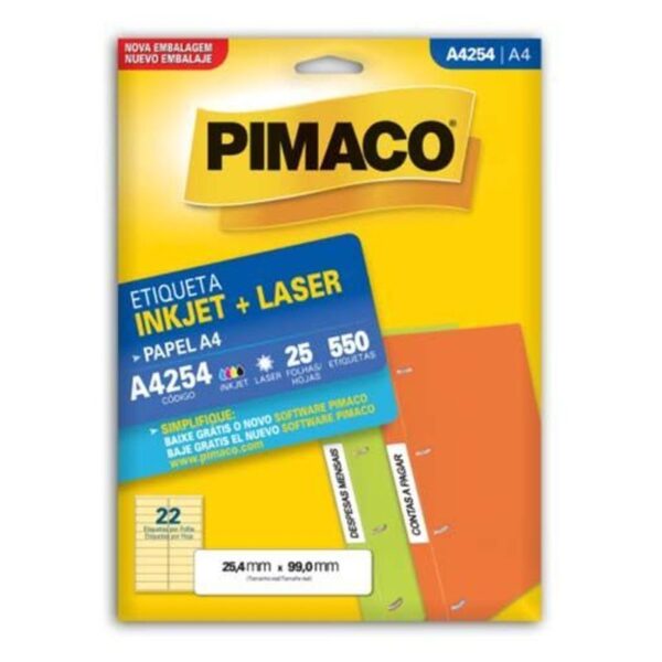Etiqueta Laser A4254 com 550 Unidades - Pimaco