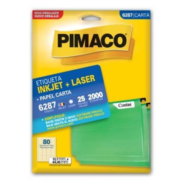 Etiqueta Laser 6287 com 2.000 Unidades - Pimaco