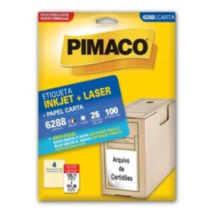 Etiqueta Laser 6288 com 100 Unidades - Pimaco